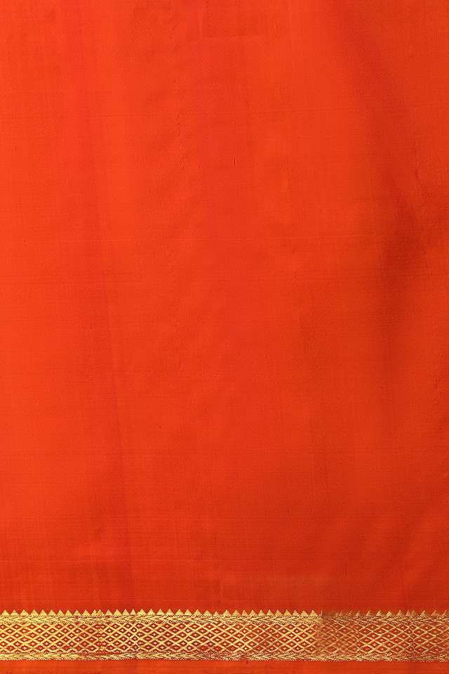 Orange Woven Pure Silk Kanjivaram Saree thumbnail image number null