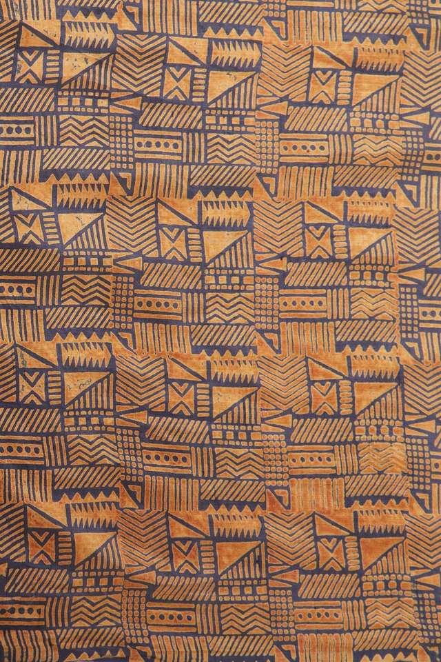 Dark Blue Hand Painted Silk Saree thumbnail image number null