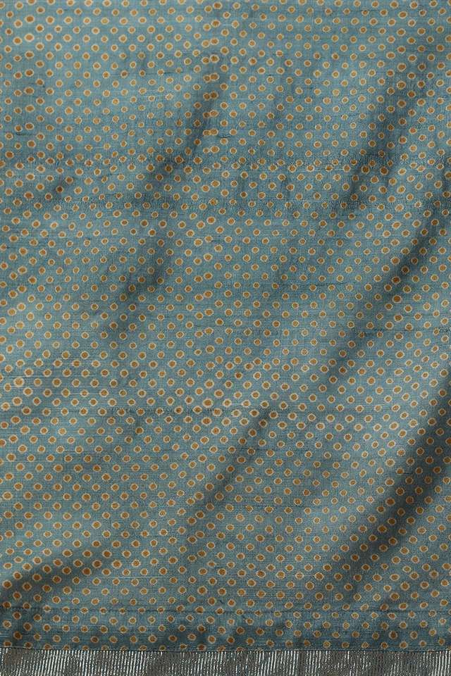 Blue Pure Tussar Silk Hand Painted Saree thumbnail image number null