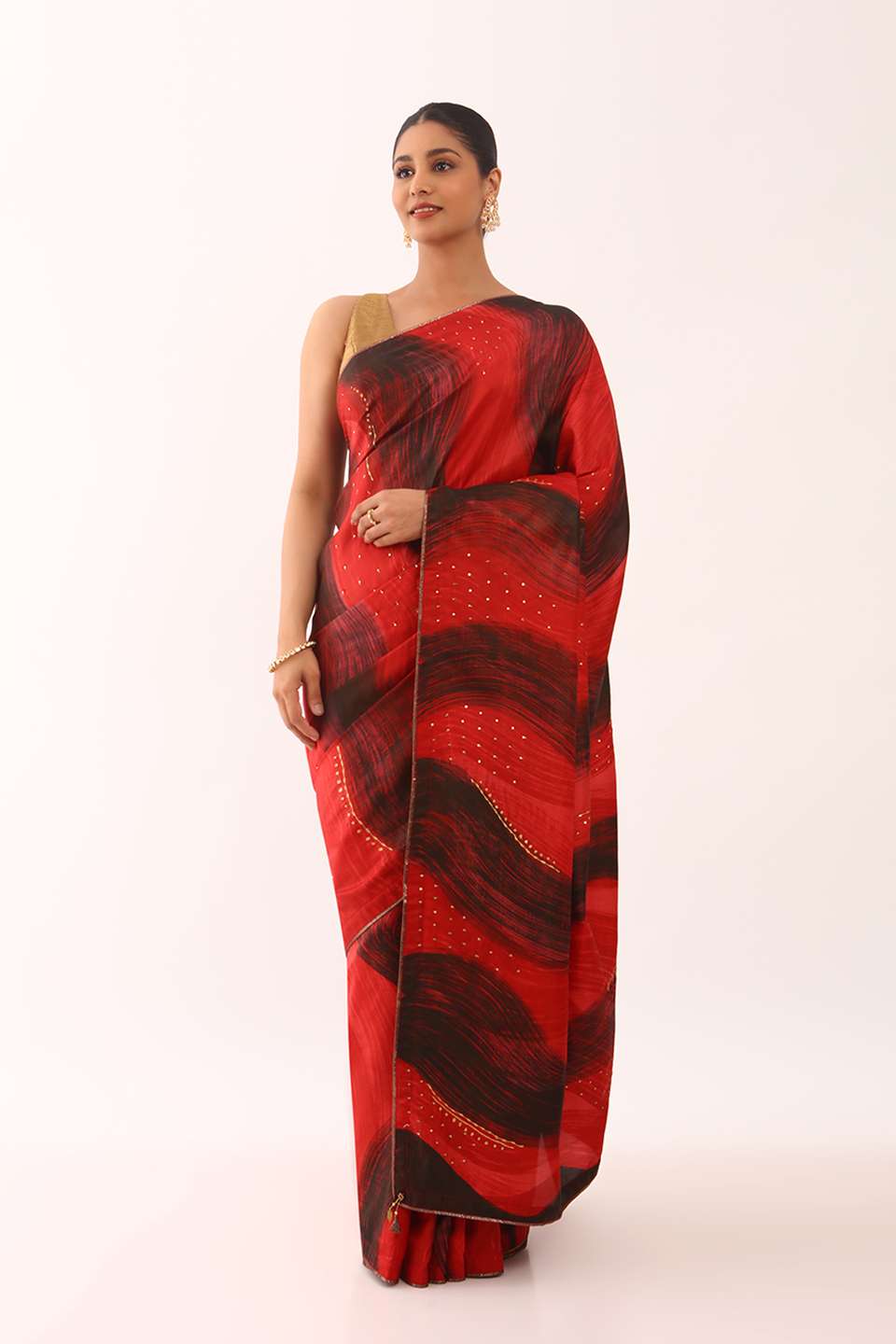 Multicoloured Pure Silk Hand Painted Saree