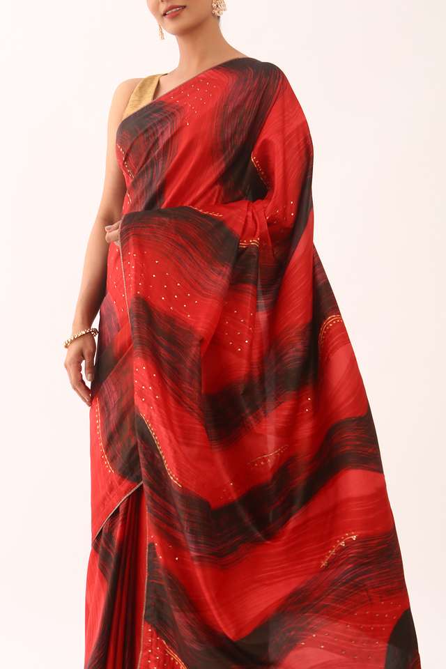 Multicoloured Pure Silk Hand Painted Saree thumbnail image number null