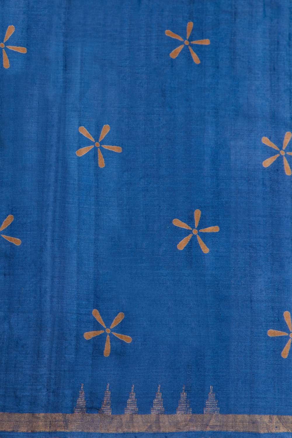 Blue Pure Tussar Silk Tie and Dye Saree image number null