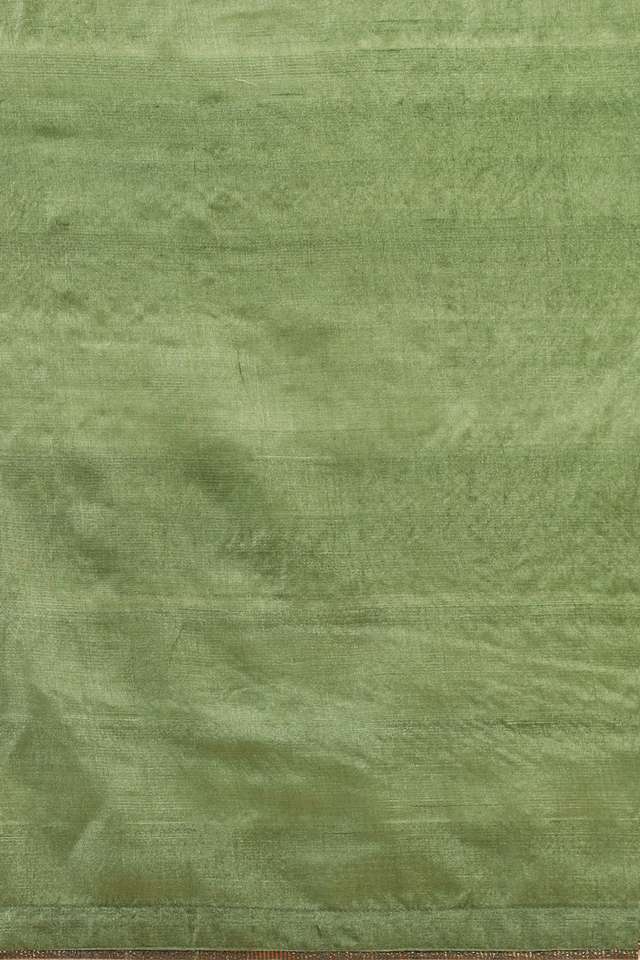 Green Pure Tussar Silk Hand Painted Saree thumbnail image number null