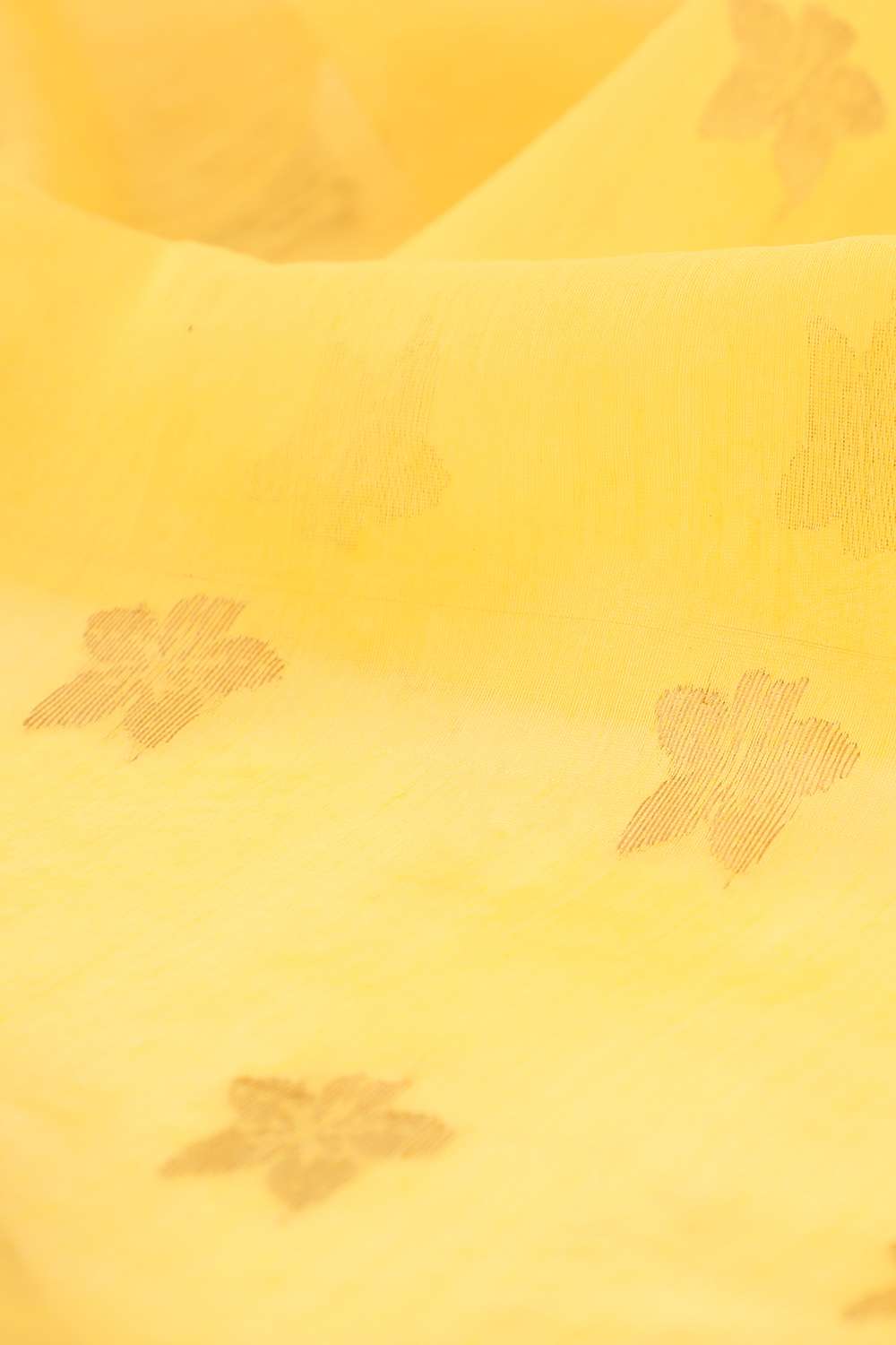 Yellow Pure Silk Tissue Woven Chanderi Saree image number null