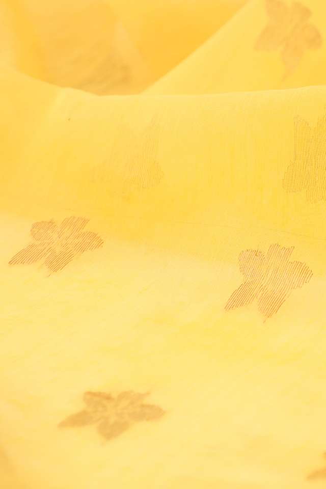 Yellow Pure Silk Tissue Woven Chanderi Saree thumbnail image number null