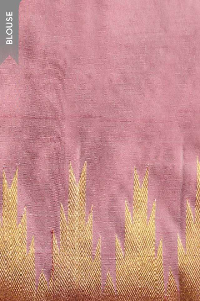 Pink Woven Pure Silk Kanjivaram Saree thumbnail image number null