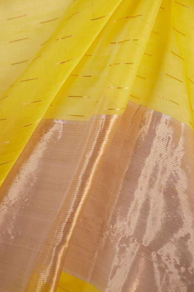 Yellow Woven Pure Silk Cotton Chanderi Saree thumbnail image number null