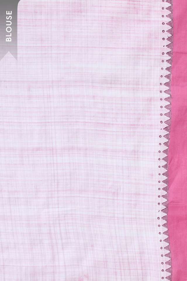 Pink Pure Cotton Block Printed Bengal Saree thumbnail image number null