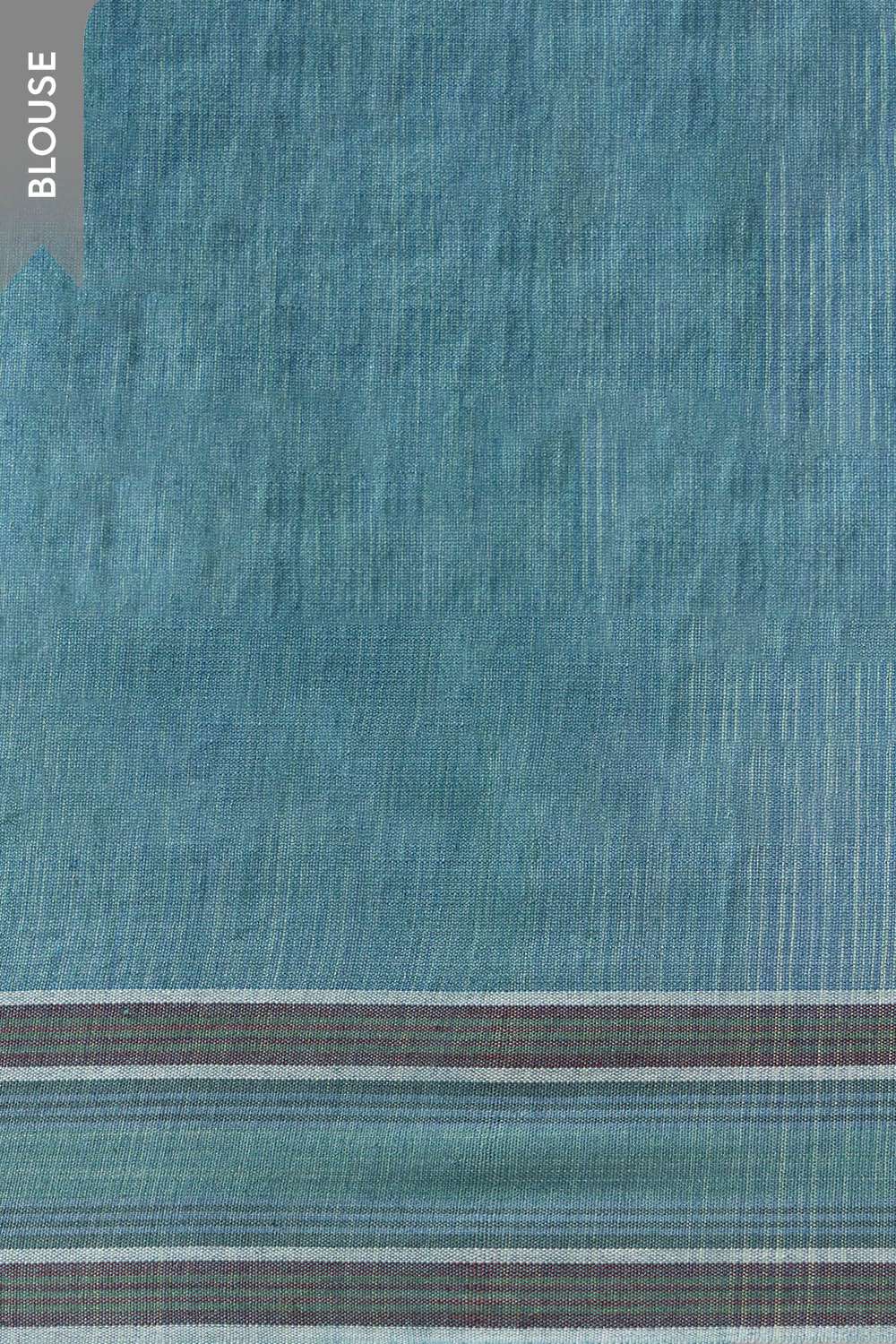 Blue Bhagalpur Woven Pure Tussar Silk Saree image number null