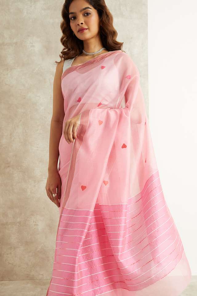Pink Pure Silk Cotton Eknaliya Chanderi Saree thumbnail image number null