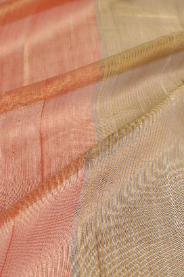 Red Woven Pure Tissue Cotton Chanderi Saree thumbnail image number null