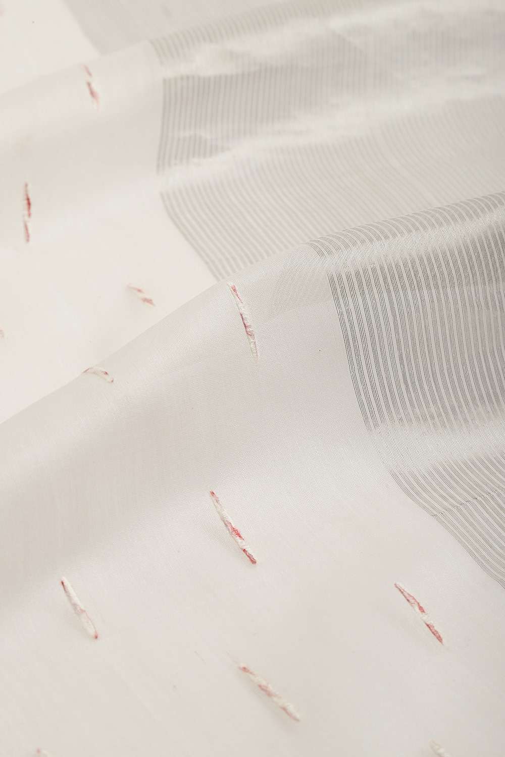 White Woven Pure Silk Cotton Chanderi Saree image number null