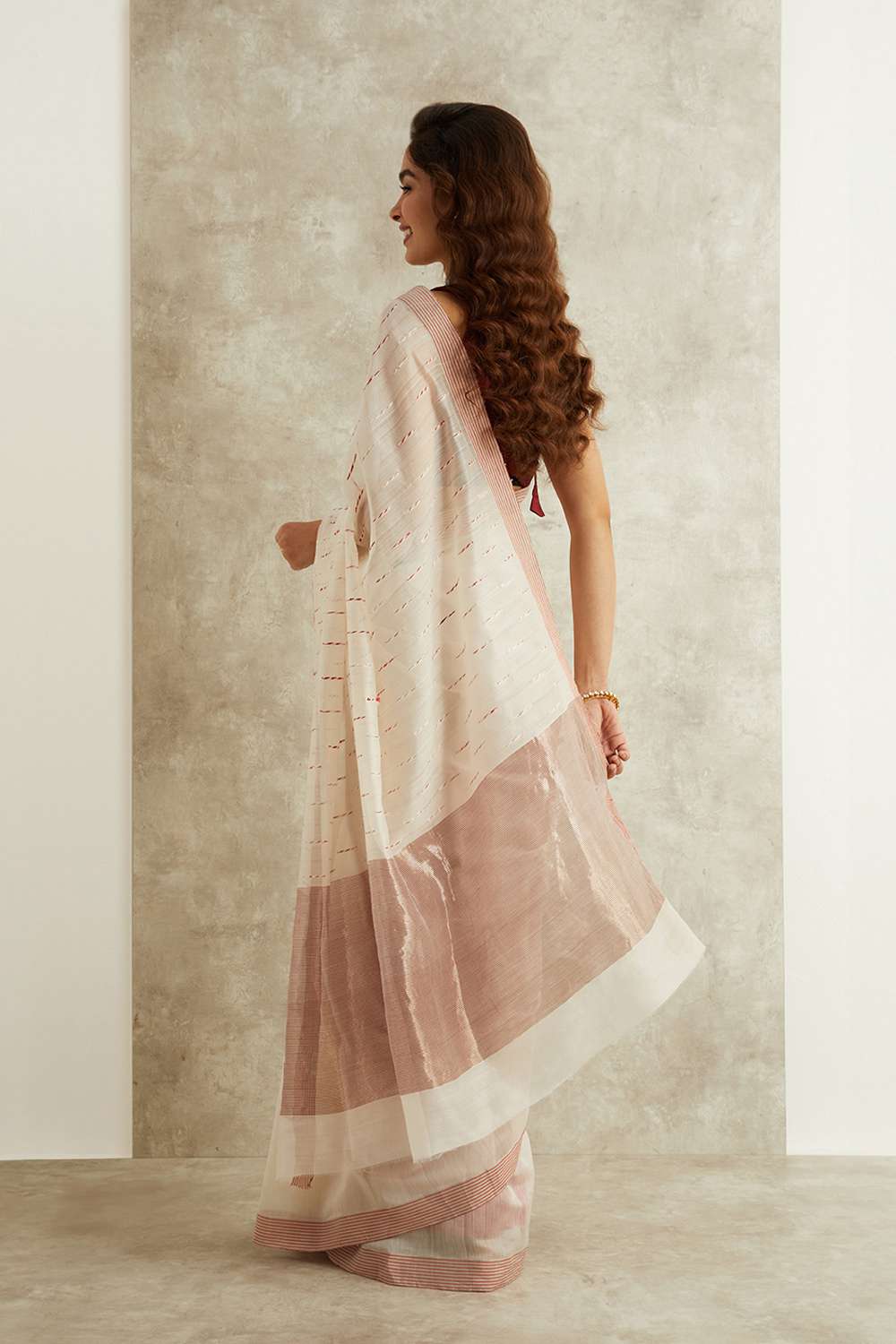 White Woven Pure Silk Cotton Eknaliya Chanderi Saree image number null