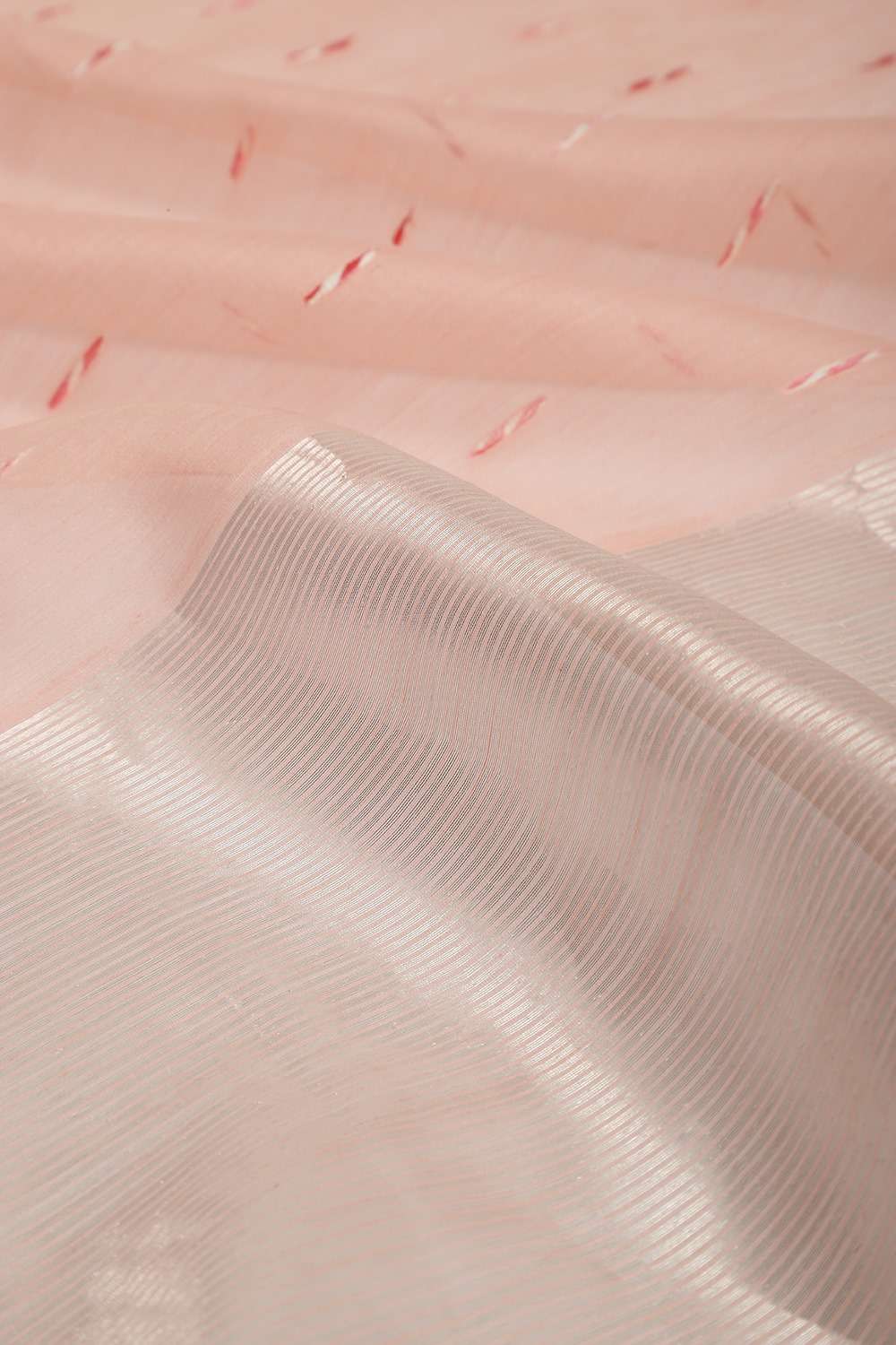 Peach Woven Pure Silk Cotton Chanderi Saree image number null