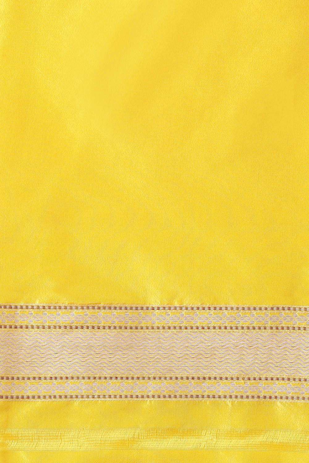 Yellow Pure Silk Banarasi Saree image number null