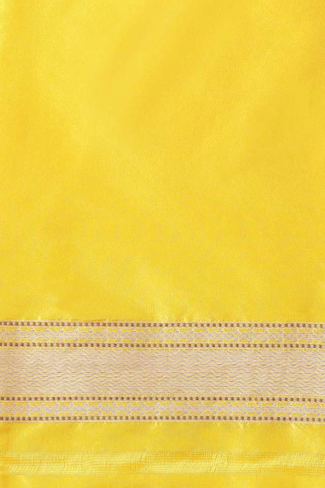 Yellow Pure Silk Banarasi Saree thumbnail image number null
