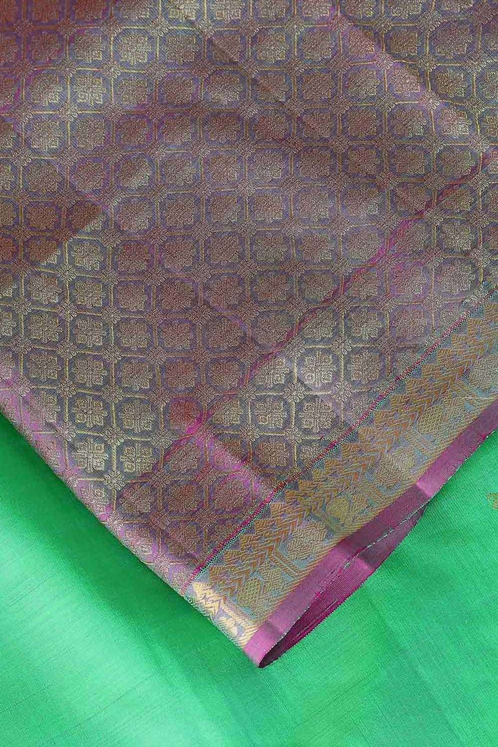 Green Pure Silk Kanjivaram Saree image number null