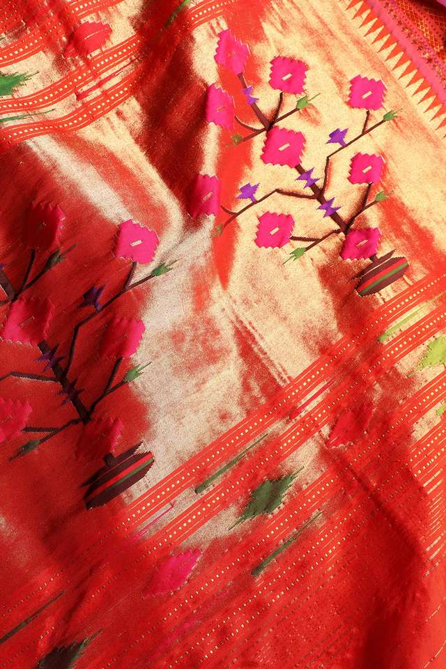 Pink Pure Silk Paithani Saree thumbnail image number null