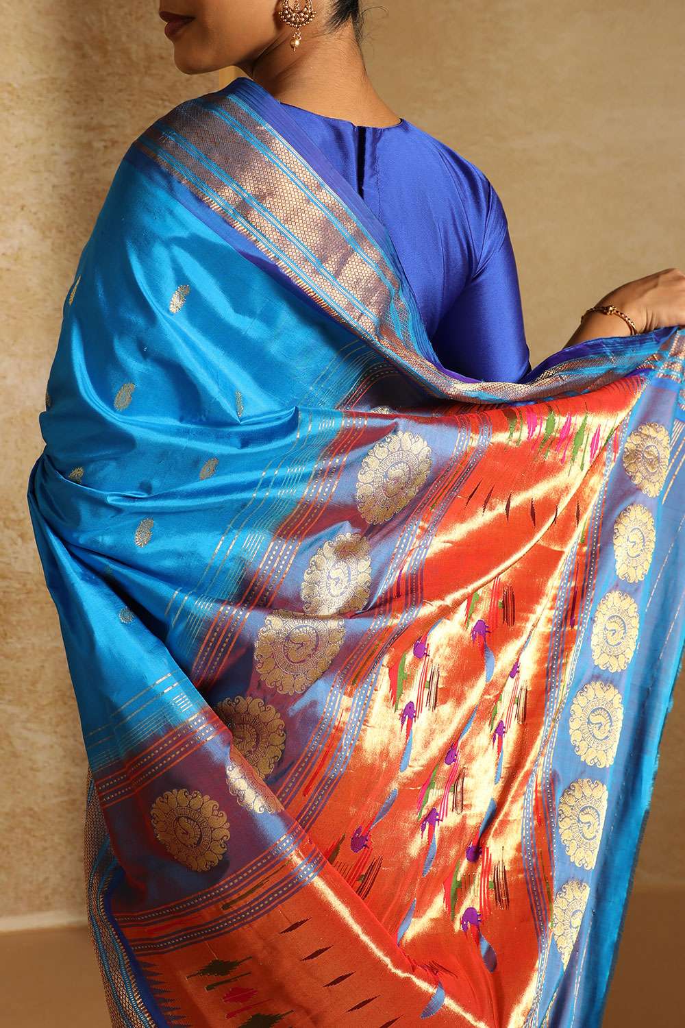 Blue Tapestry Pure Silk Paithani Saree image number null