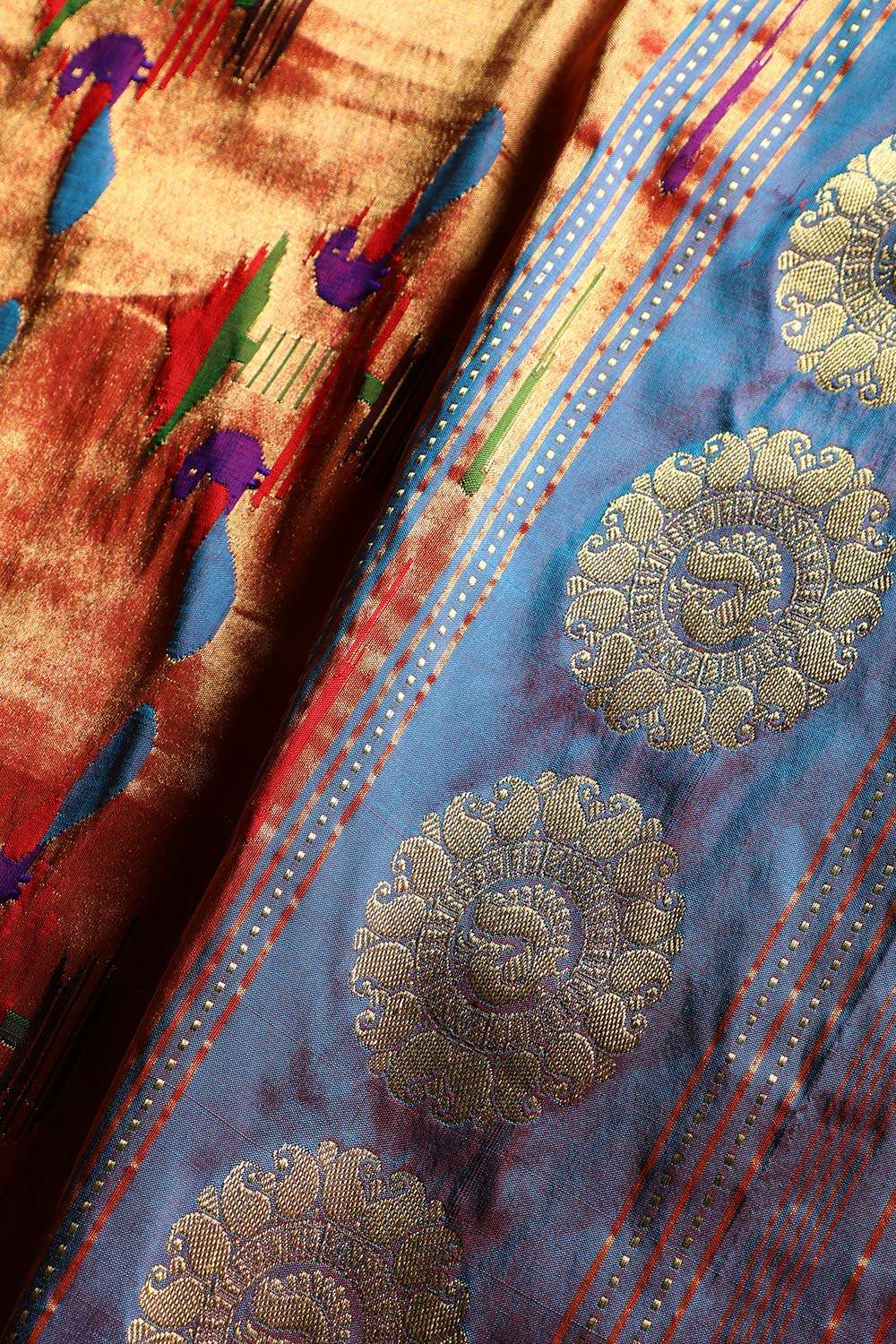 Blue Tapestry Pure Silk Paithani Saree image number null