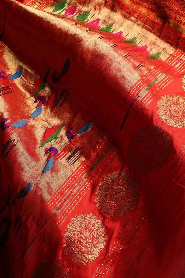 Pink Pure Silk Paithani Saree thumbnail image number null