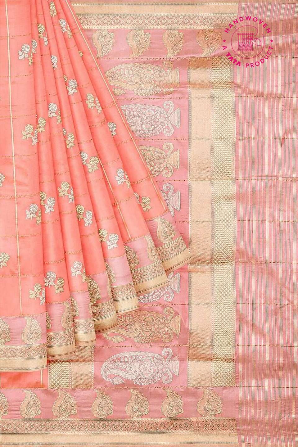 Light Pink Pure Banarasi Silk Sarees