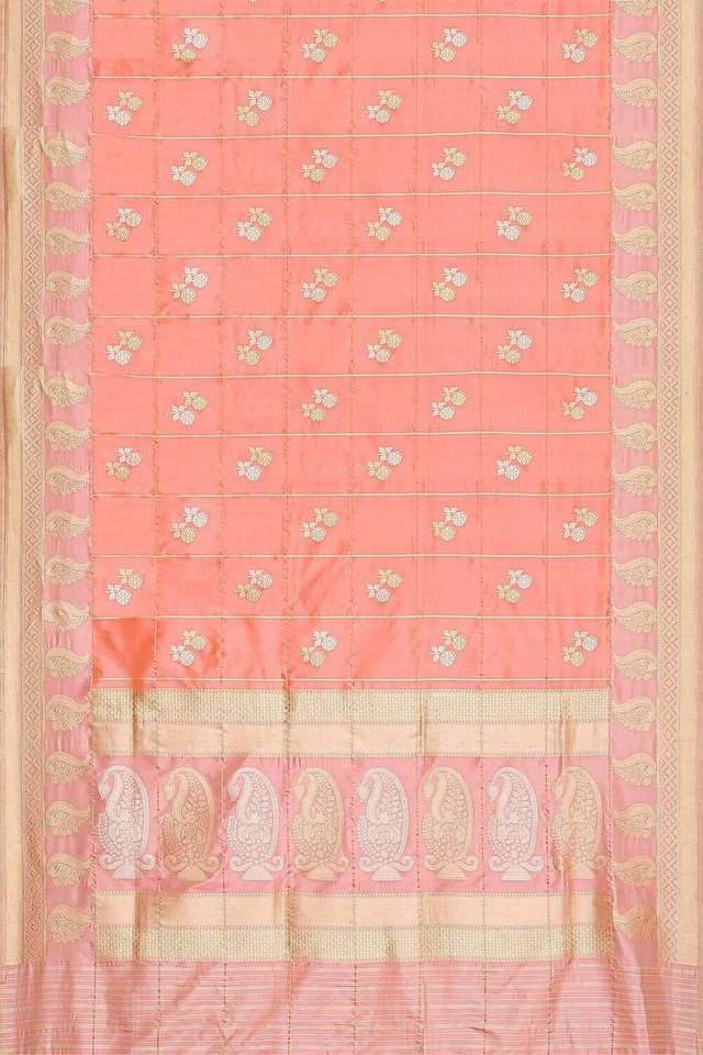 Light Pink Pure Banarasi Silk Sarees thumbnail image number null