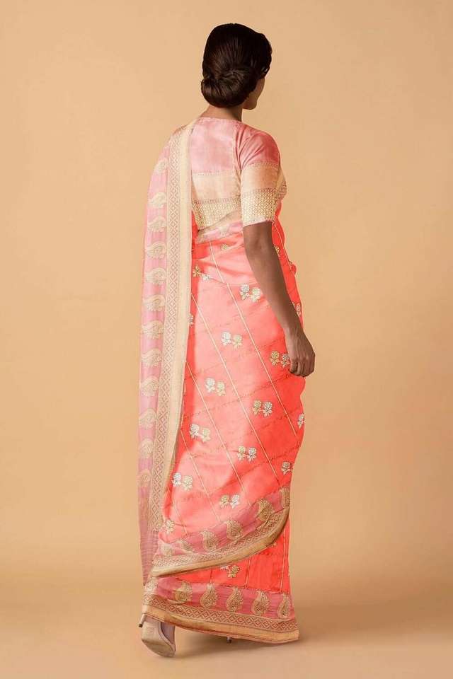 Light Pink Pure Banarasi Silk Sarees thumbnail image number null