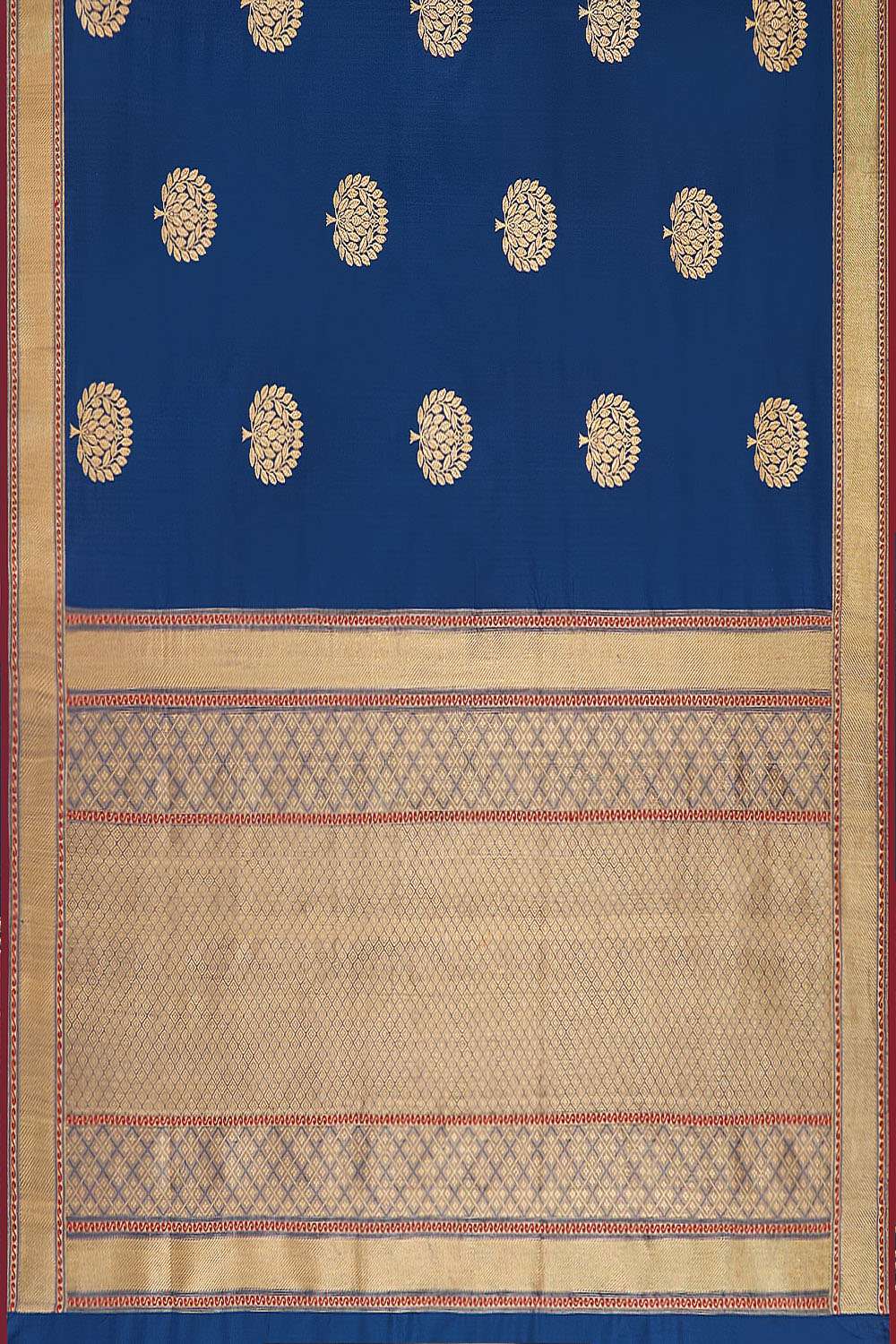 Dark Blue Pure Silk Kadwa Banarasi Saree image number null