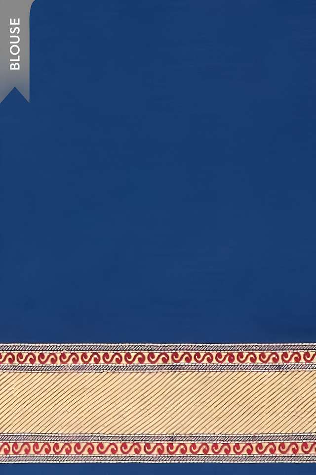 Dark Blue Pure Silk Kadwa Banarasi Saree thumbnail image number null
