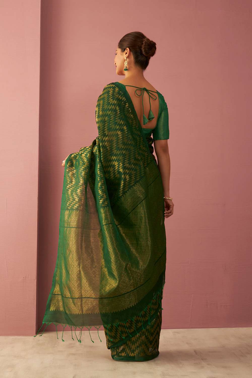 Green Woven South Pure Silk Cotton Saree image number null