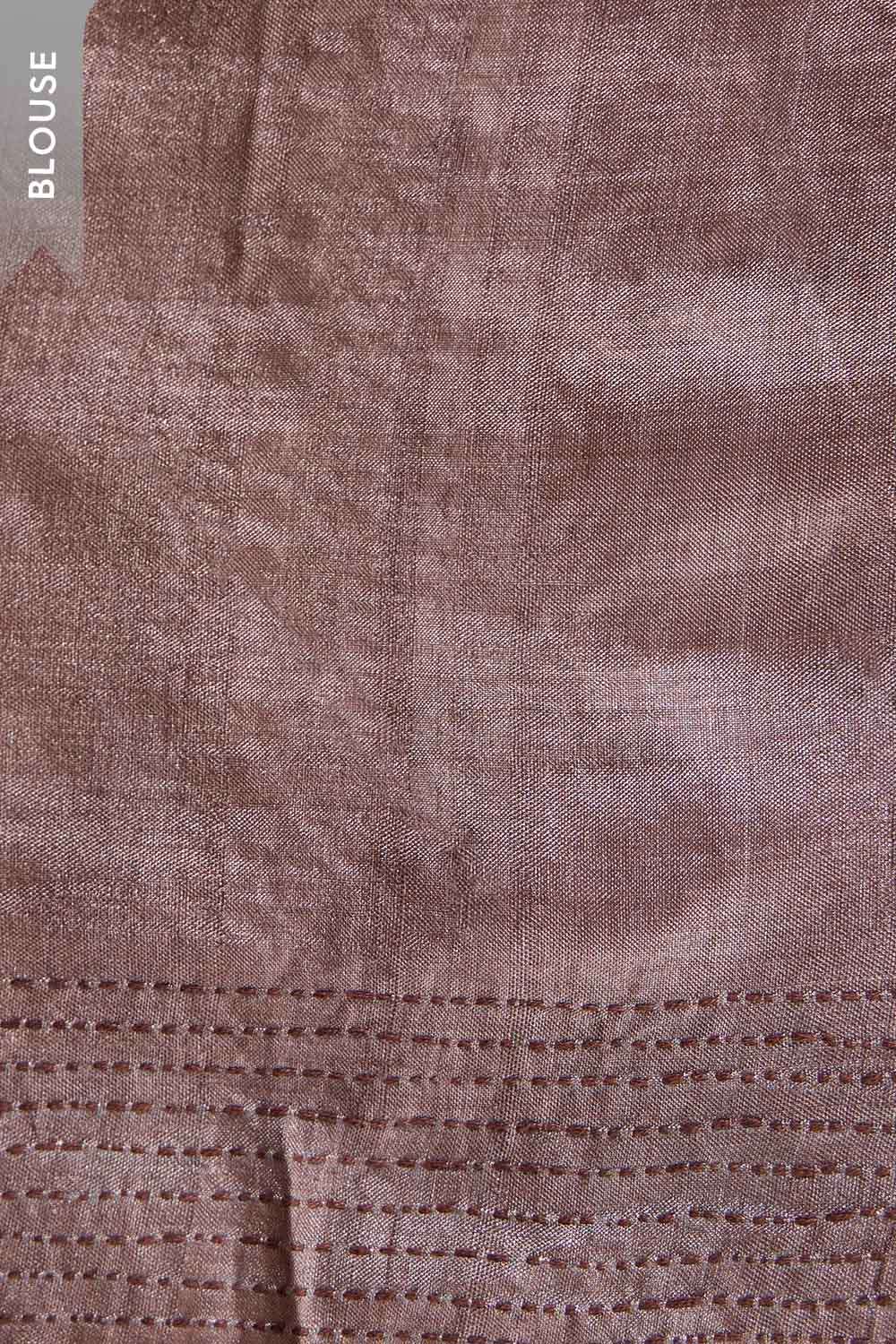 Brown Bengal Tussar Hand Painted Saree image number null