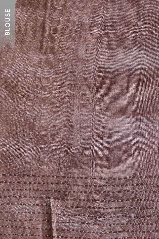Brown Bengal Tussar Hand Painted Saree thumbnail image number null