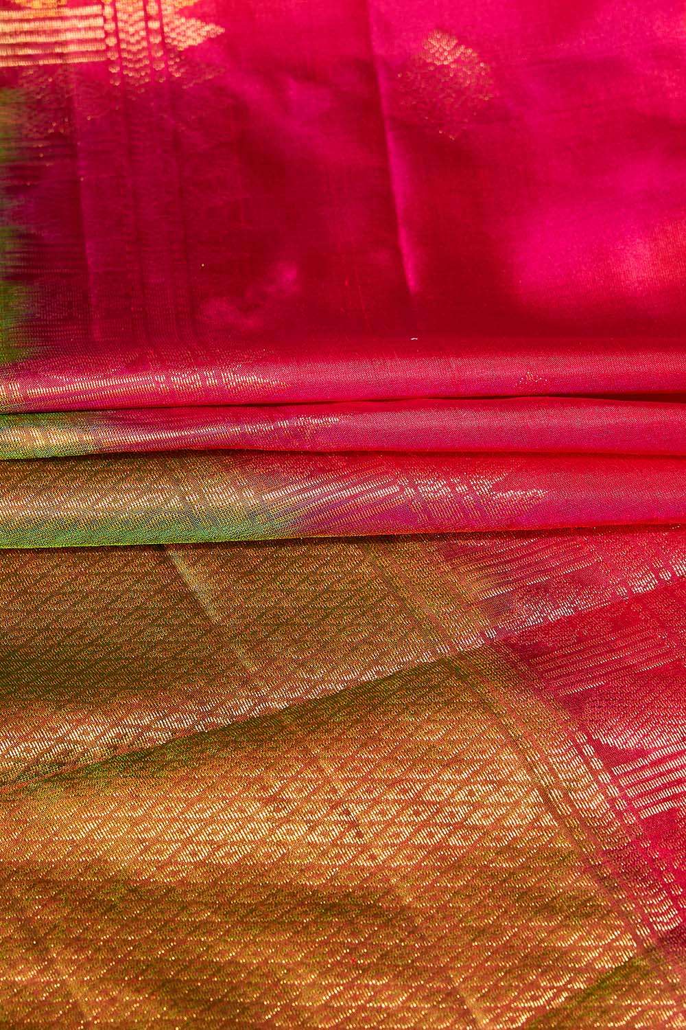 Dark Pink Woven Pure Soft Silk Saree image number null