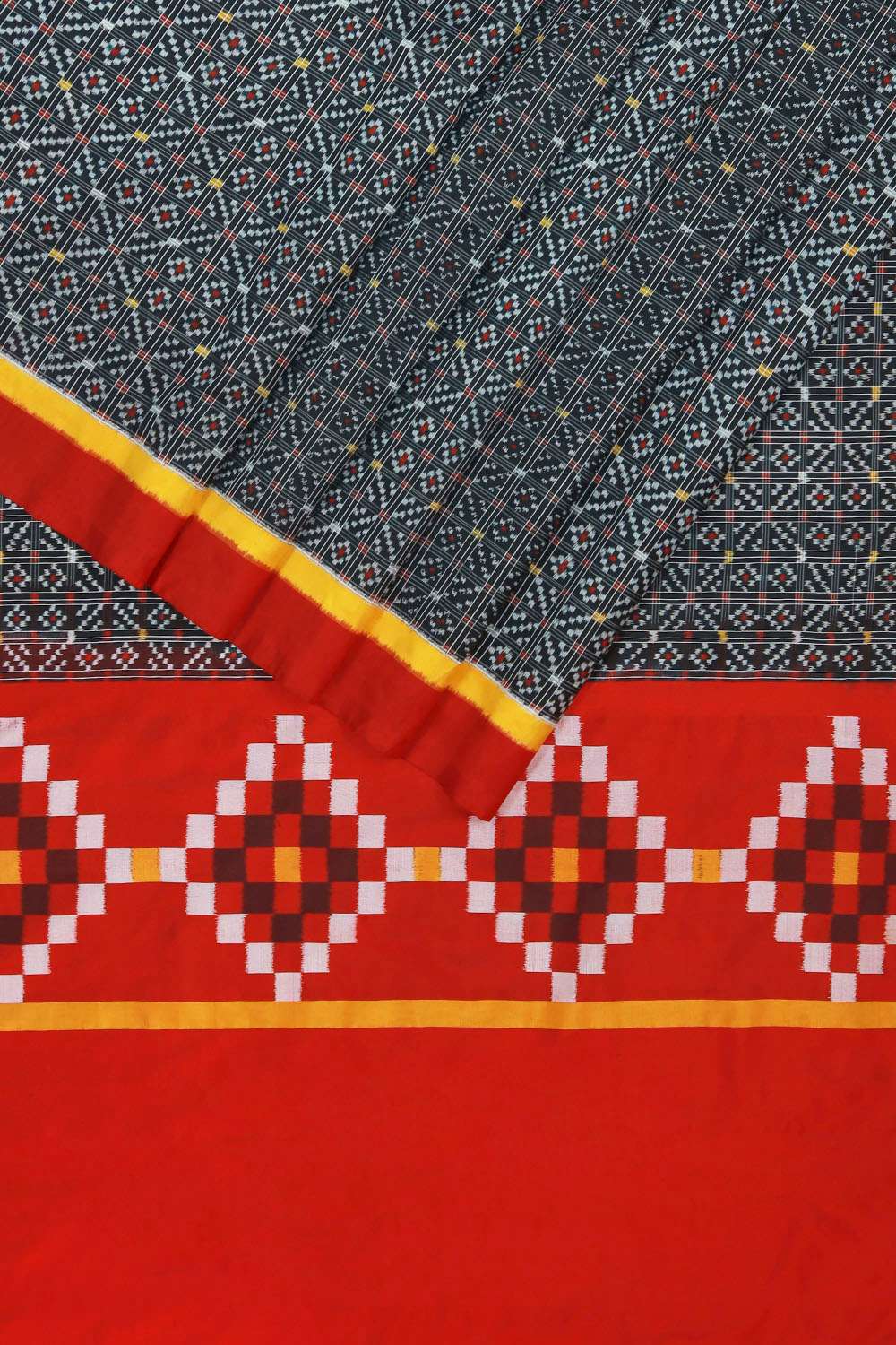 Black Pochampalli Pure Silk Ikat Saree image number null