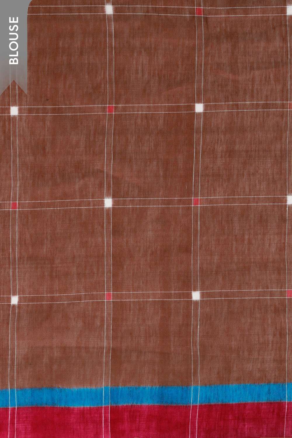 Brown Pochampalli Pure Silk Linen Ikat Saree image number null