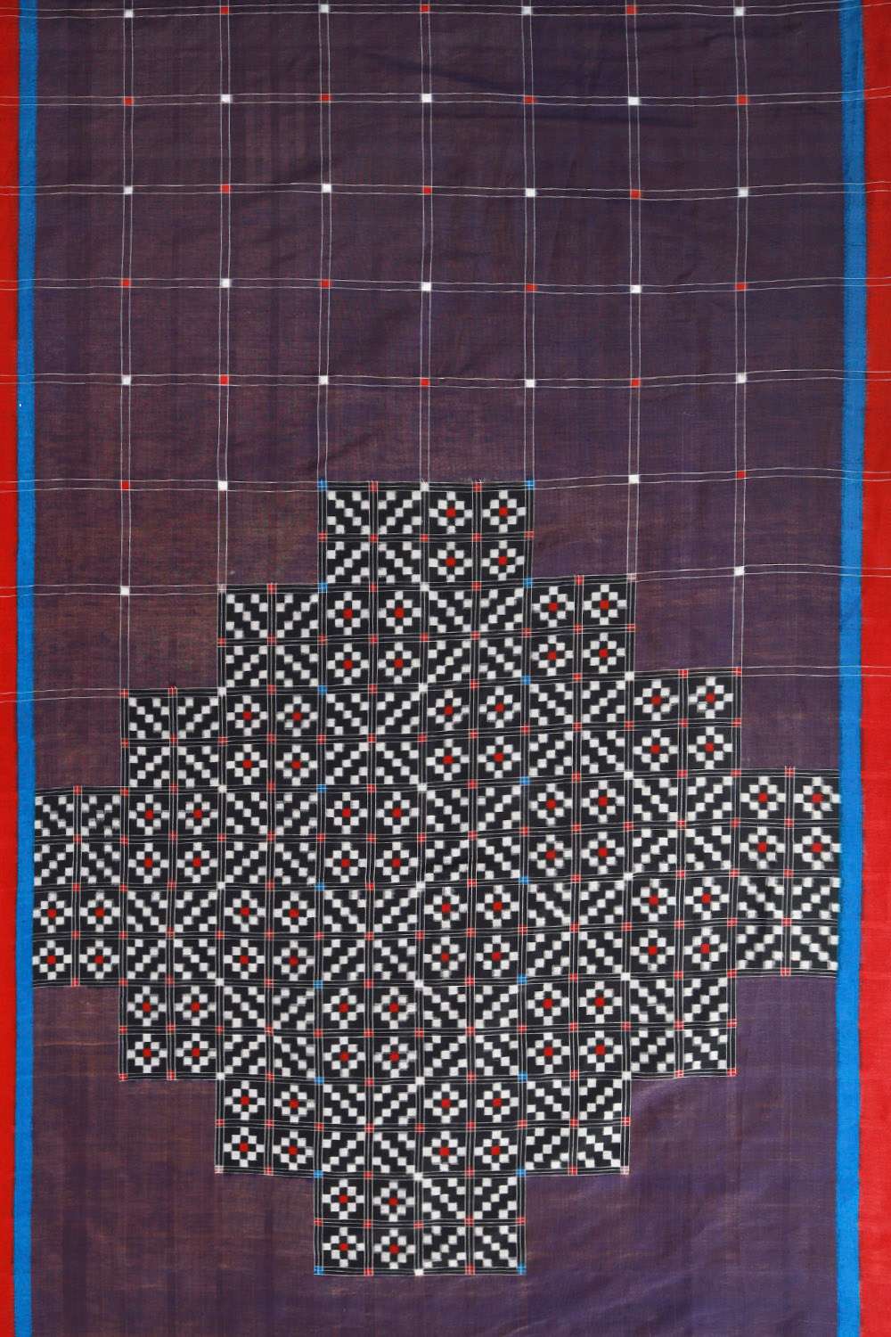 Violet Pochampalli Pure Silk Linen Ikat Saree image number null