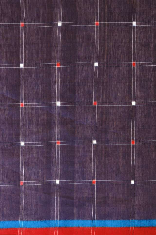 Violet Pochampalli Pure Silk Linen Ikat Saree thumbnail image number null