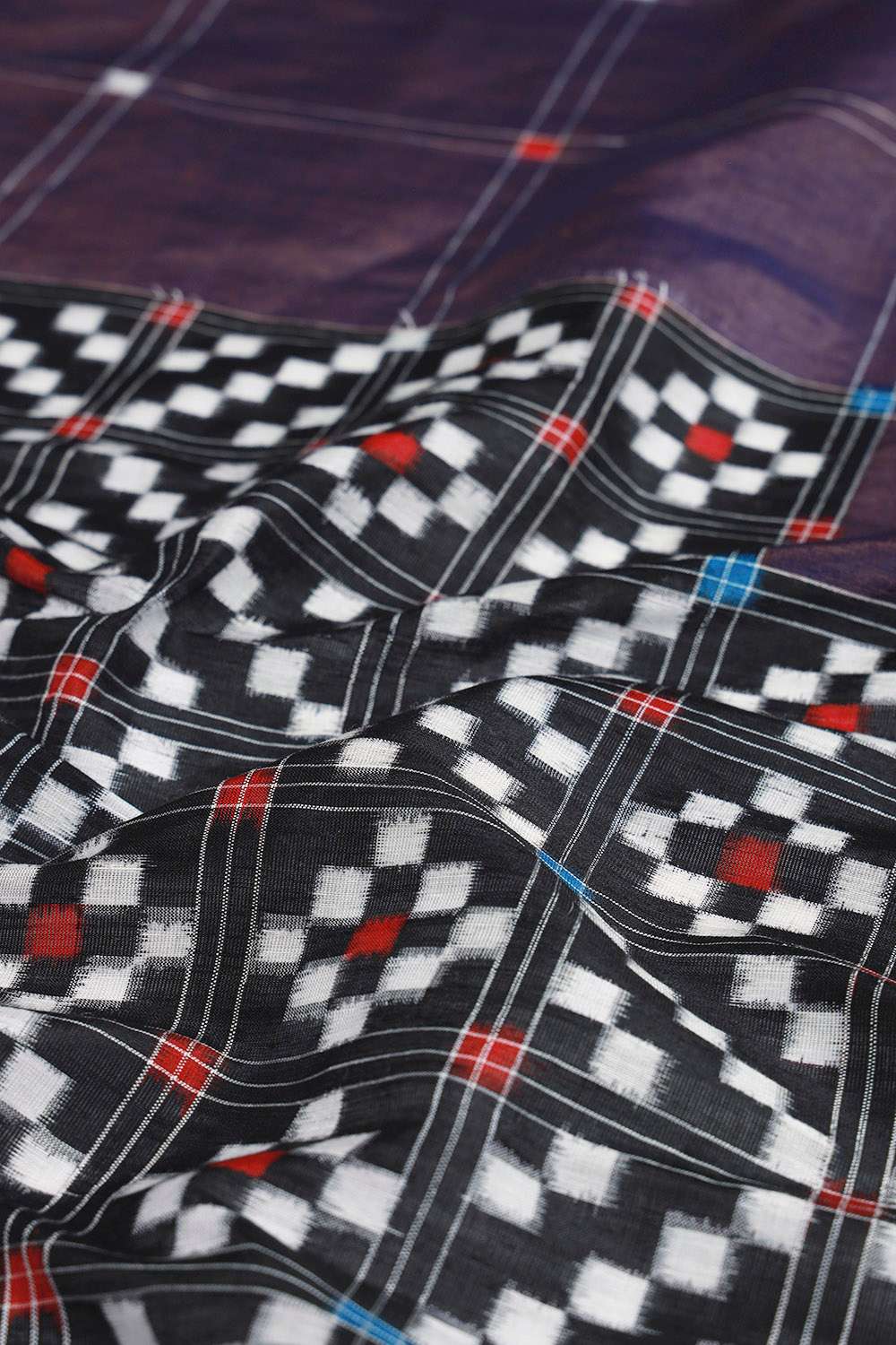 Violet Pochampalli Pure Silk Linen Ikat Saree image number null