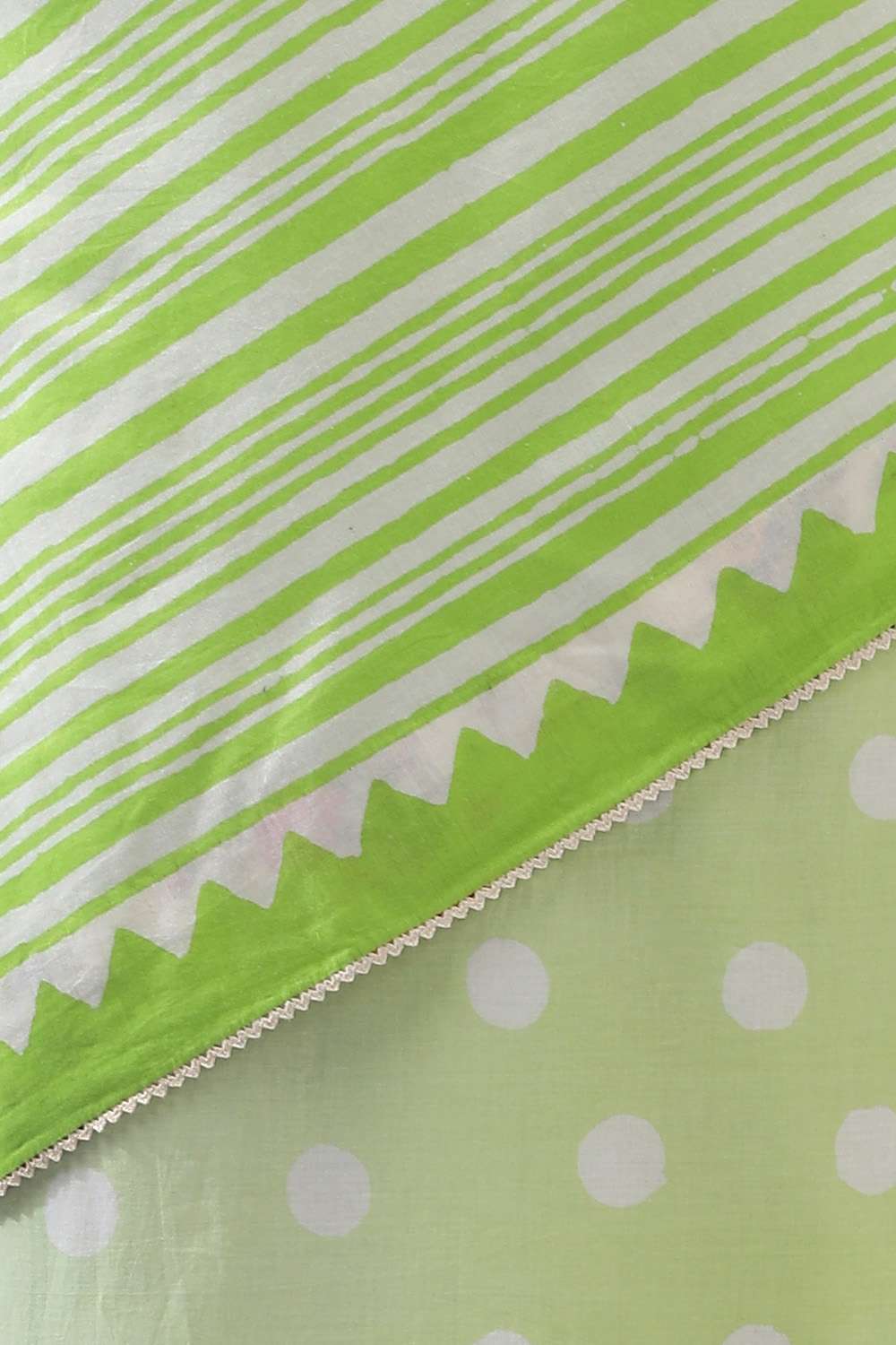 Light Green Pure Cotton Hand Printed Saree image number null
