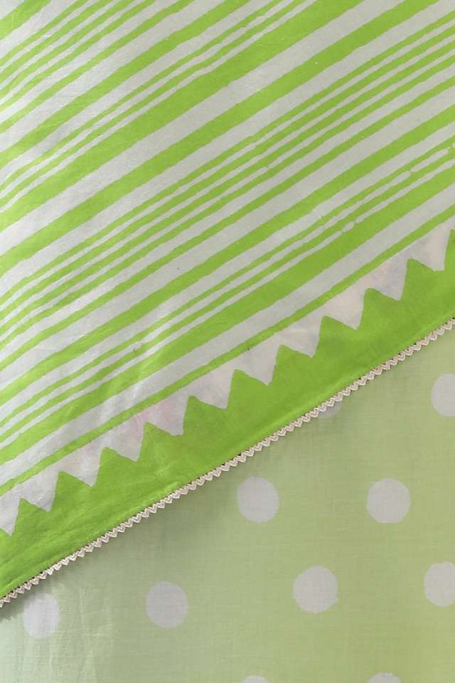 Light Green Pure Cotton Hand Printed Saree thumbnail image number null