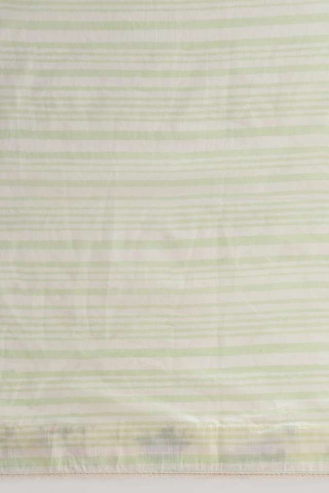 Light Green Pure Cotton Hand Printed Saree thumbnail image number null