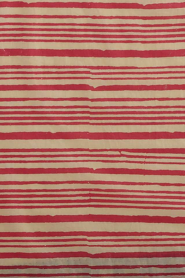 Maroon Pure Cotton Hand Printed Saree thumbnail image number null