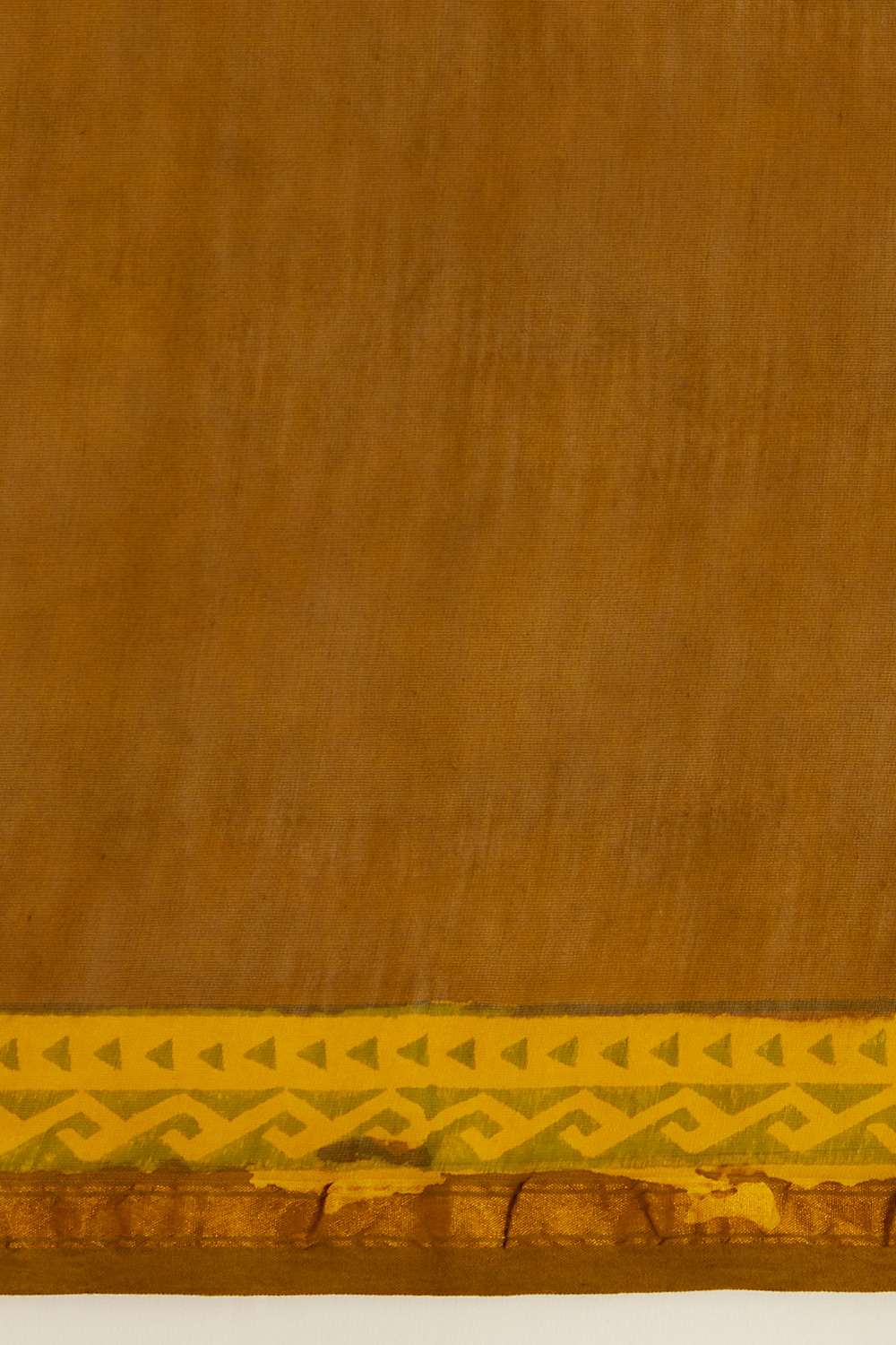 Dark Yellow Pure Silk Cotton Bagru Printed Saree image number null