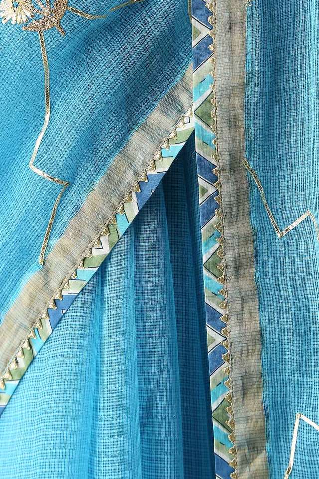 Light Blue Pure Silk Kota Printed Saree thumbnail image number null