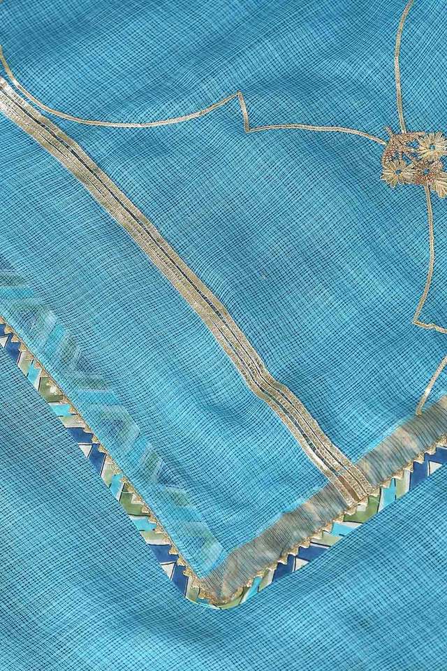 Light Blue Pure Silk Kota Printed Saree thumbnail image number null