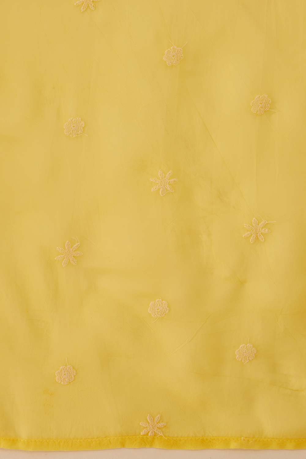 Yellow Viscose Organza Embroidered Saree image number null