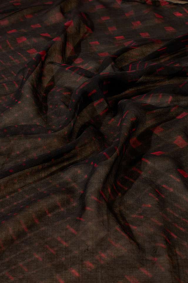 Black Rajasthan Pure Silk Georgette Tie & Dye Leheriya Saree thumbnail image number null
