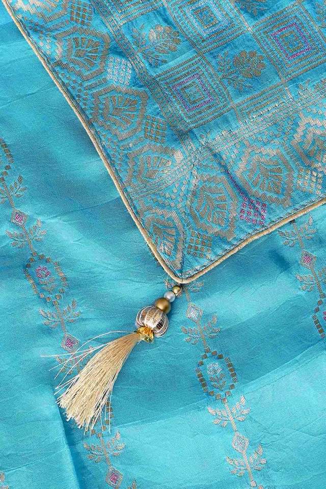 Blue Luxe Woven Saree thumbnail image number null