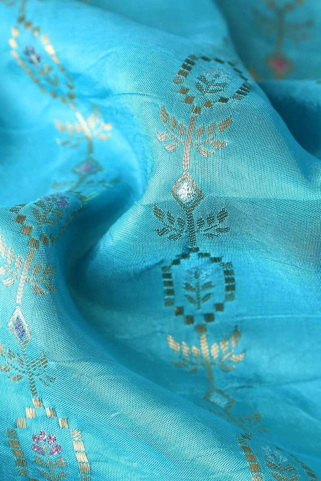 Blue Luxe Woven Saree thumbnail image number null
